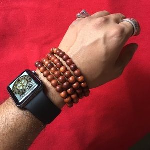 Coffee Colored Wood Mala Necklace/Bracelet